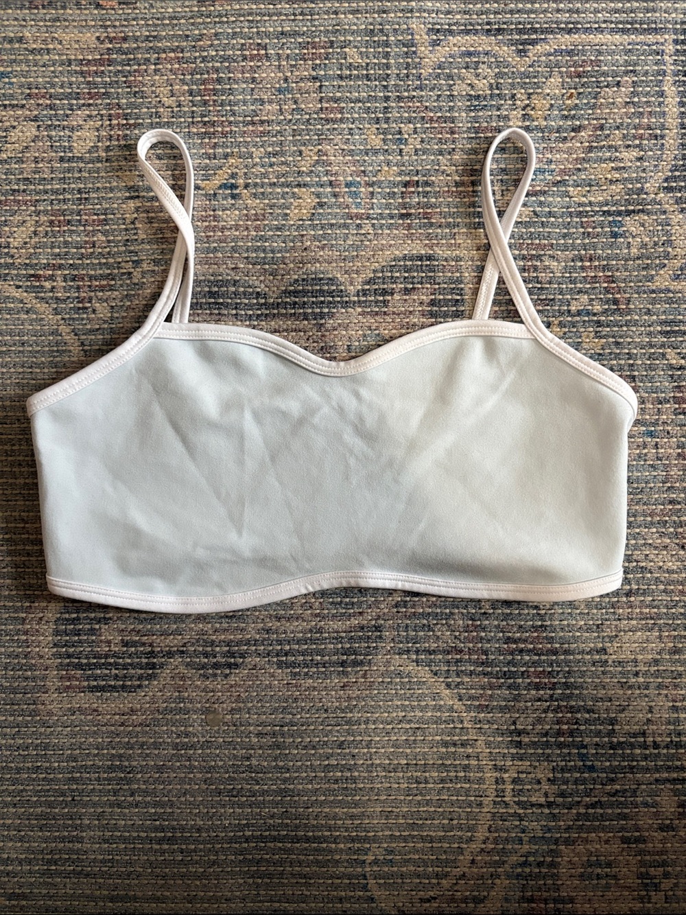 wild fable Cream Seamless Bandeau Bralette with Thin Straps